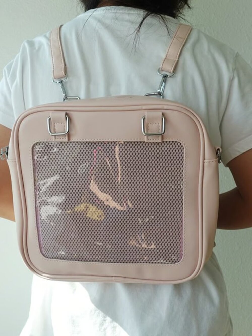 BABY PINK Ita Bag Vegan Leather Crossbody Backpack Pin Display Purse Kawaii Bag